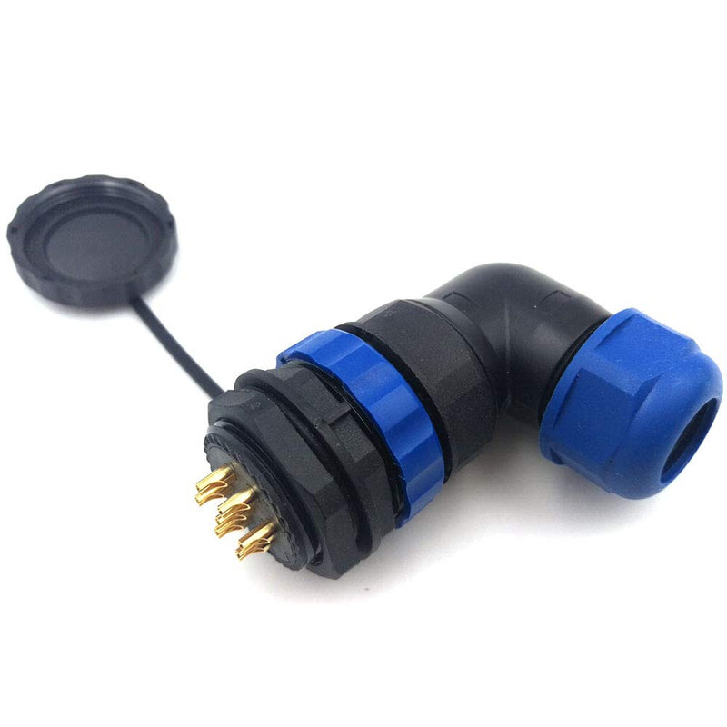 [Australia - AusPower] - SZJELEN SD28 2Pin~26Pin IP67 Flanged Elbow Circular Waterproof Connector Plug and Socket,Electrical Wire Cable Connector (7-Pin) 7-Pin 