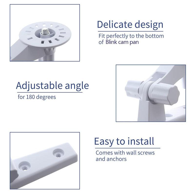 [Australia - AusPower] - OYOCAM Wall Mount Compatible with Blink Mini Pan-Tilt Camera, 2 Pack Adjustable Angles Bracket 180 Degree Rotation Easy to Install (NOT Included The Cam) 2 Pack wall mount 