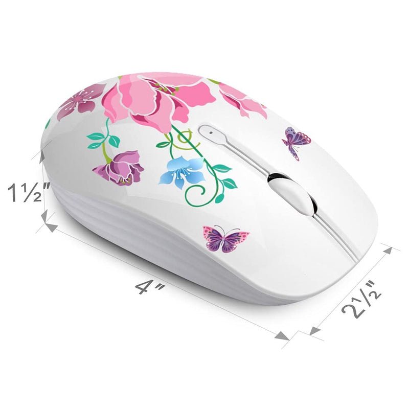 [Australia - AusPower] - Wireless Mouse with Nano Receiver for PC, Laptop, Notebook, Computer, MacBook, Less Noise, Portable Mobile Optical Mice butterfly 