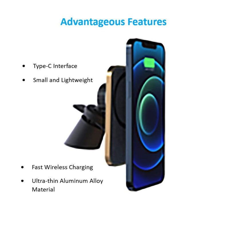 [Australia - AusPower] - JoiseTech Magnetic Car Wireless Charger for iPhone 12 Series Pro Max Mini 15W Fast Wireless Charging for all Qi Devices Auto-Clamping Car Air Vent Phone Holder for Mag-Safe/Magnetic Case only (Silver) Silver 