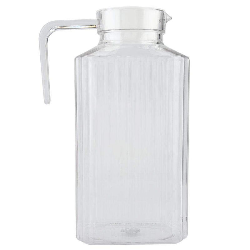 [Australia - AusPower] - Acrylic Transparent Bottle Striped Water Ice Cold Jug with Lid great for Homemade Cold Tea or for Glass Milk Bottles Reusable Drinking Bottles(1800ml) 1800ml 