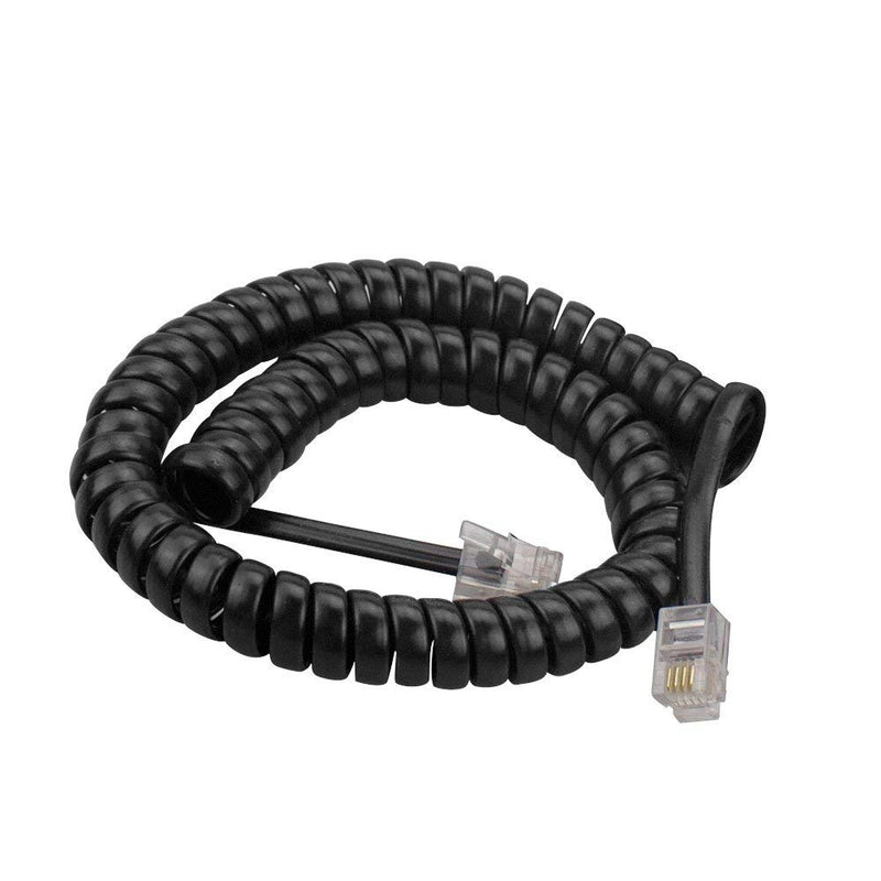 [Australia - AusPower] - Telephone Handset Cord， Modular Coiled Telephone Handset Cord for Telephone/Handset Black Curly Cord RJ11 4P4C (6ft Handset Cord-3 Pack) 6ft Handset Cord-3 Pack 