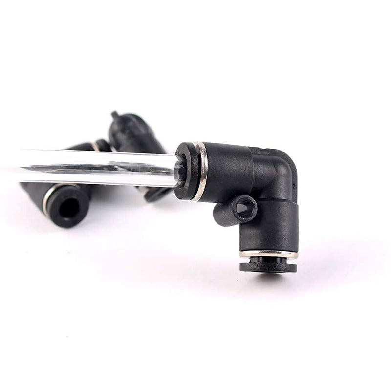 [Australia - AusPower] - 1/4 Inch od Quick Connect Pneumatic Fittings Air Line Push to Connect Fittings Plastic Air Tube Compression Fittings Kit Quick Release Connectors, Spliters Elbows Tee Straight, 16 Pack 