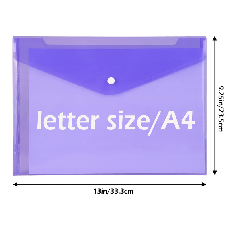 [Australia - AusPower] - EOOUT 28pcs Plastic Envelopes, Poly Envelope Folder, 8 Colors, Clear Plastic Reusable Folders with Snap Button Closure, A4 Size, Letter Size, for School and Office Supplies 