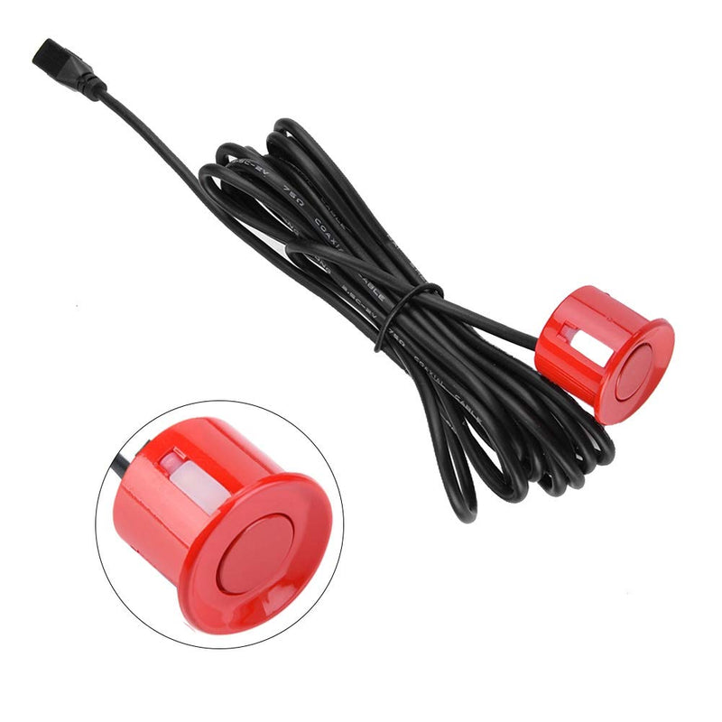 [Australia - AusPower] - Backup Parking Sensors,Car English Voice Broadcast Reverse Backup Parking Detector System with 4 Radar Sensor Red 