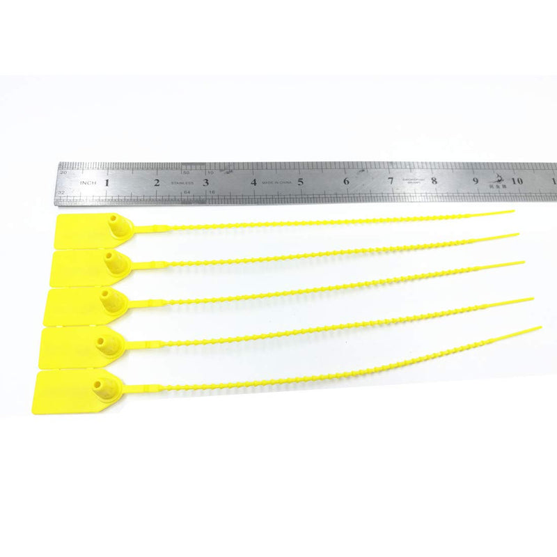[Australia - AusPower] - 250mm Pull-Tite Plastic Security Seals Shipping Tags Disposable Signage Numbered(Package of 100) (Yellow) 100pcs Yellow 