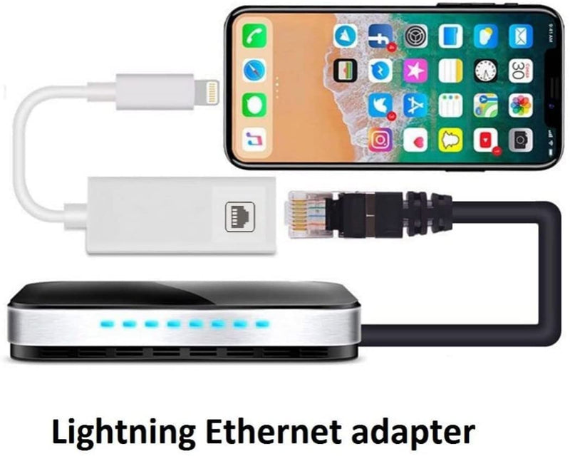 [Australia - AusPower] - [Apple MFi Certified] Lightning to Ethernet Adapter,RJ45 Ethernet LAN Network Adapter Cable with 8 Pin Connector Compatible with iPhone 13/12/11/XS/XR/X/8/7/iPad/iPod, Plug and Play, Supports 100Mbps 