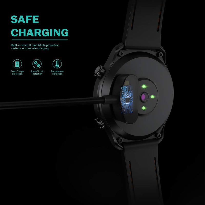 [Australia - AusPower] - TUSITA [2-Pack] Charger Compatible with TicWatch Pro 3, Pro 3 LTE, Pro X, E3 Smart Watch - Magnetic USB Charging Cable 3.3ft 100cm - Smartwatch Accessories 