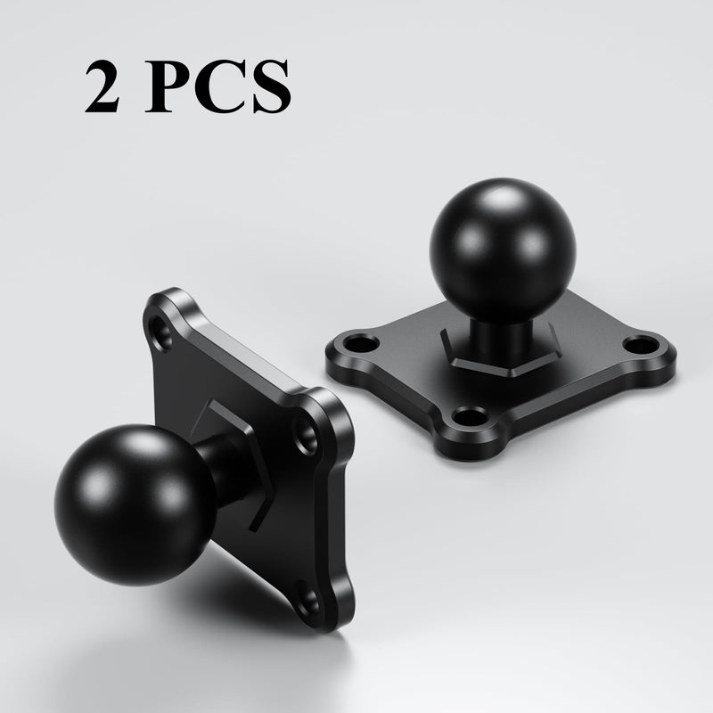 [Australia - AusPower] - BRCOVAN 2 PCS, 1'' Ball Mount Base with Aluminum Alloy 4-Hole AMPS Square Plate & 1'' TPU Ball Adapter Compatible with RAM Mounts B Size 1 Inch Ball Double Socket Arm 