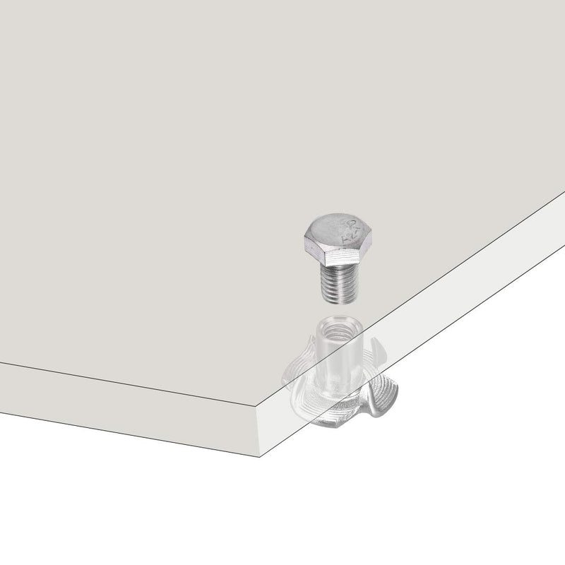 [Australia - AusPower] - uxcell M8x1.25mm (Pack of 30) 4 Pronged Tee Nut T-Nut for Table Legs Rock Climbing Wall Woodwork Holds Wood Cabinetry 