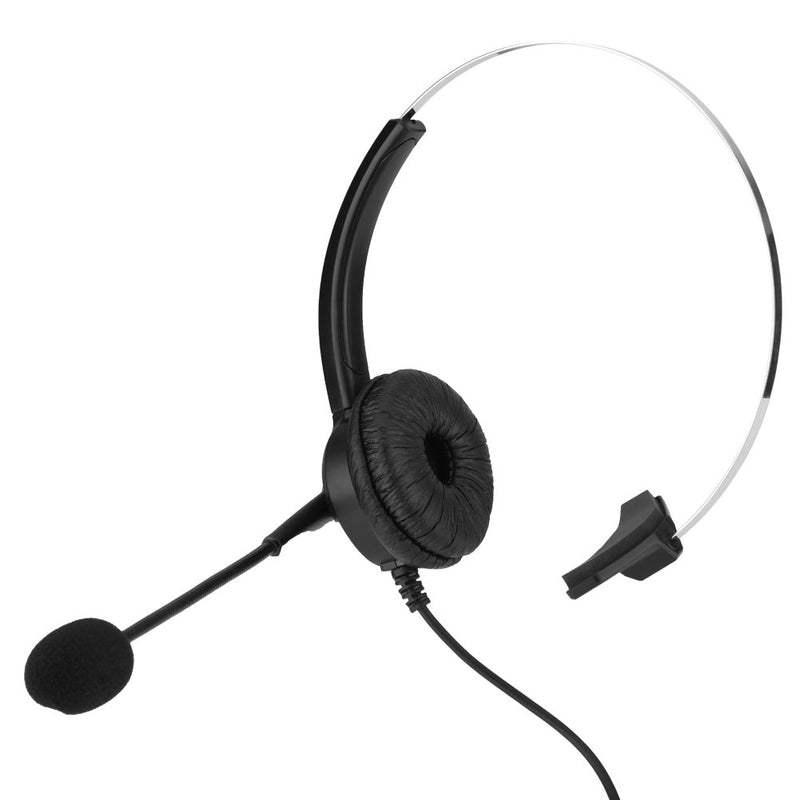 [Australia - AusPower] - H300 Microphone Headset Noise Cancelling Corded Telephone Call Center Headset with 4 Connectors for Landline Mobile Phones PC Games Comfortable Wearing(3.5mm Plug) 