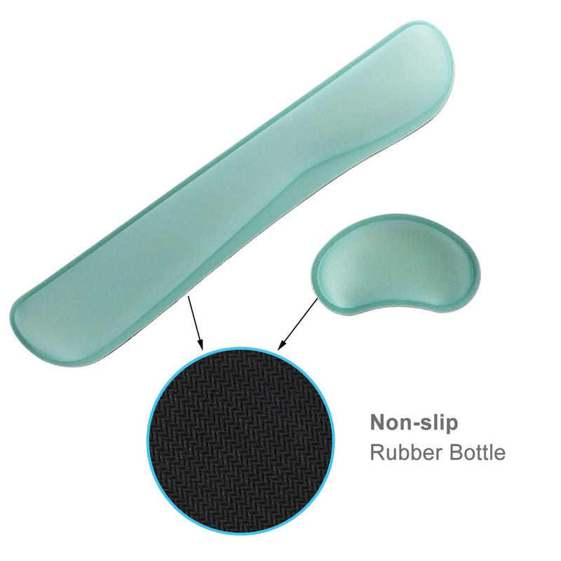 [Australia - AusPower] - Poualss Memory Foam Set Keyboard and Mouse Wrist Pad Rest,Cushion Support for Office,Gaming,Computer,Laptop and Mac,Pain Relief& Easy Typing (Mint Green) Mint Green 