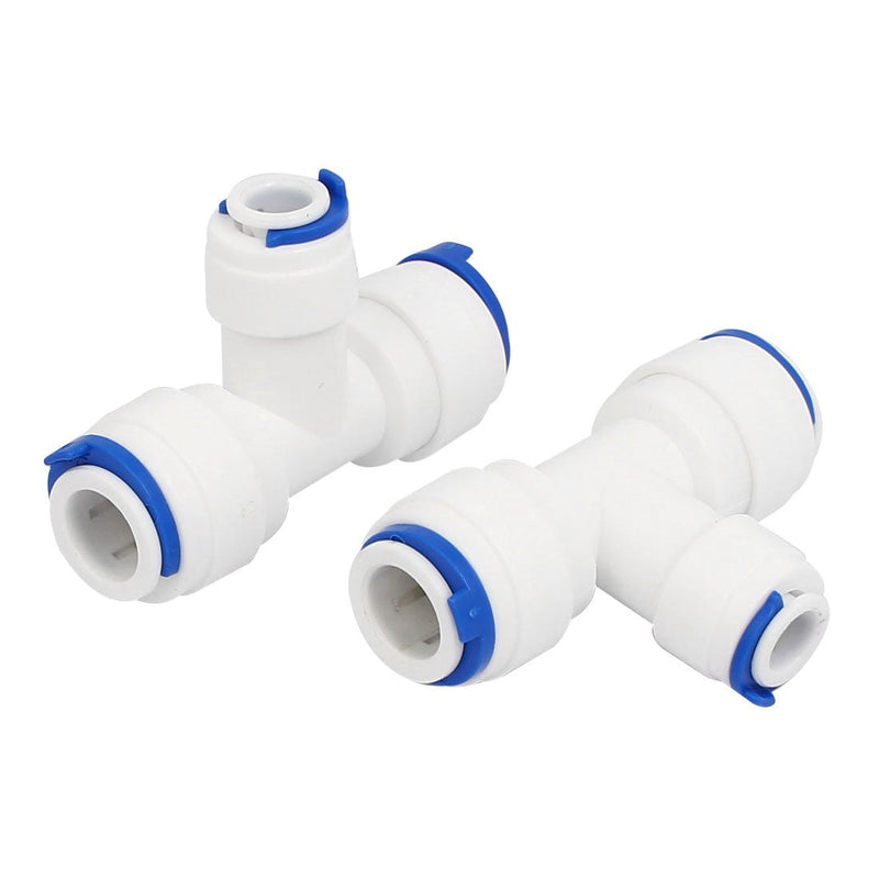 [Australia - AusPower] - uxcell 3/8-inch x 3/8-inch x 1/4-inch T Shaped 3 Way Tube Quick Push in Connector 3pcs for RO Water System 