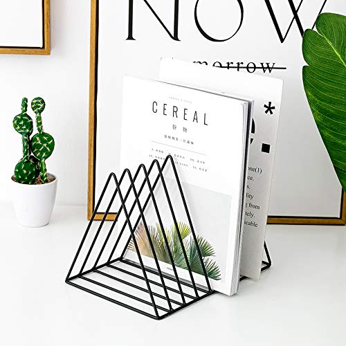 [Australia - AusPower] - Sooyee 9 Slot Black Magazine Holder,Desktop File Sorter Organizer Triangle Bookshelf Decor Home Office 
