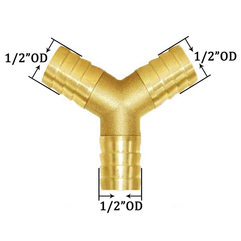 [Australia - AusPower] - Joywayus 8PCS 1/2” Brass Hose Barb Set,90 Degree L Right Angle Elbow, Y-Shape Air Hose Barb, Tee Hose Barb, Fuel/AIR/Water/Oil/Gas 0.5 Inch 
