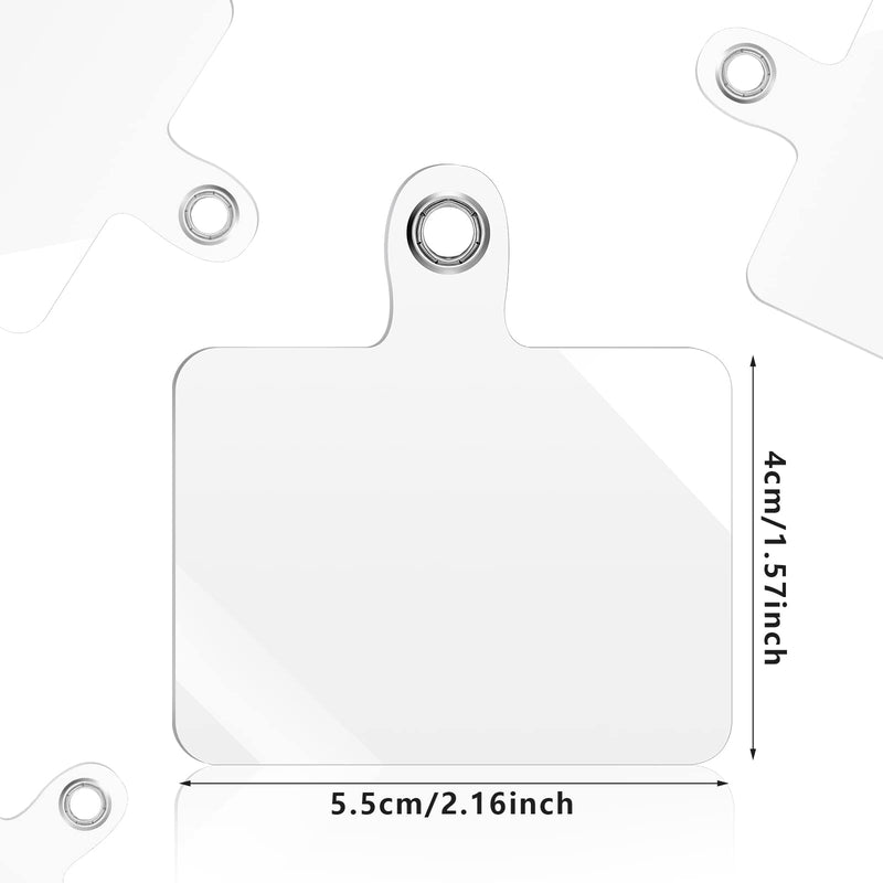 [Australia - AusPower] - 12 Pieces Phone Tether Tab Cell Phone Lanyards Tether Replacement Phone Lanyard Attachment Cellphone Tether PVC Patches for Phone Strap Smartphone Safety Tether Sticker Transparent 