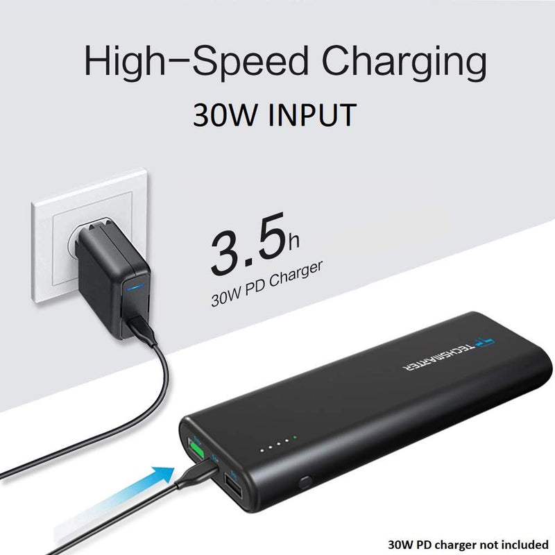 [Australia - AusPower] - Techsmarter 26800mAh 30W Power Delivery USB C PD Power Bank, Fast Charging Portable Phone Charger. Compatible with MacBook Air, Chromebook, iPad, iPhone, Samsung Galaxy, LG, Android, Motorola 