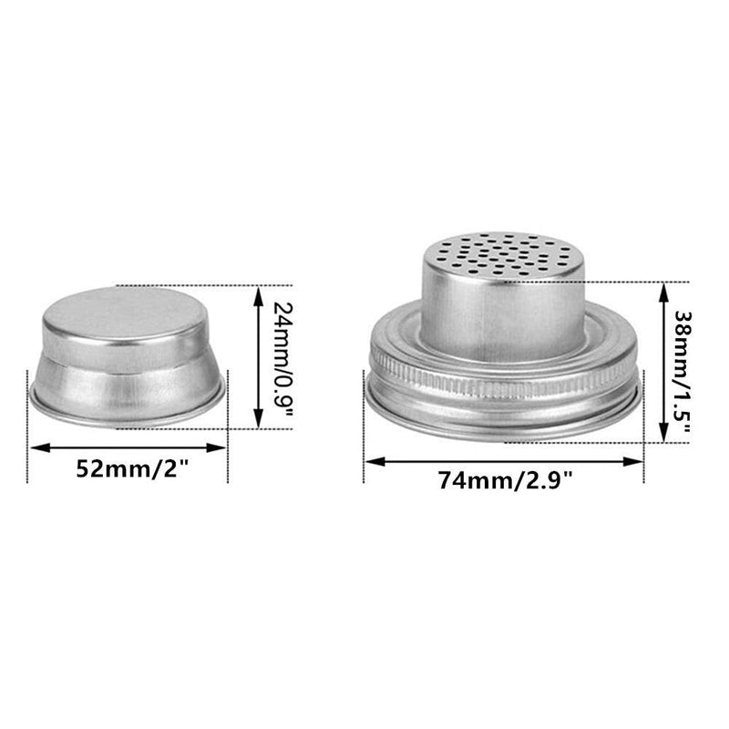 [Australia - AusPower] - 4 Pack Stainless Steel Mason Jar Shaker Lids with Silicone Seals for Dredge Flour,Mix Spices,Sugar, Salt, Peppers and Any Regular Mouth Mason Jar Canning Jar 