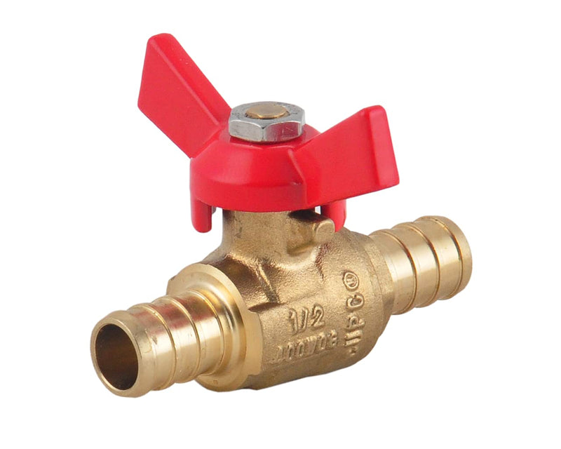 [Australia - AusPower] - PEX Brass Ball Valve, 1/2-in PEX Lead Free Brass Shut off Ball Valve with Red & Blue T (Butterfly ) Handle , PEX Barb Water Valve with cUPC Certified for Cold and Hot water-LD Brand (2-Pack) 2 1/2-in T handle R&B 