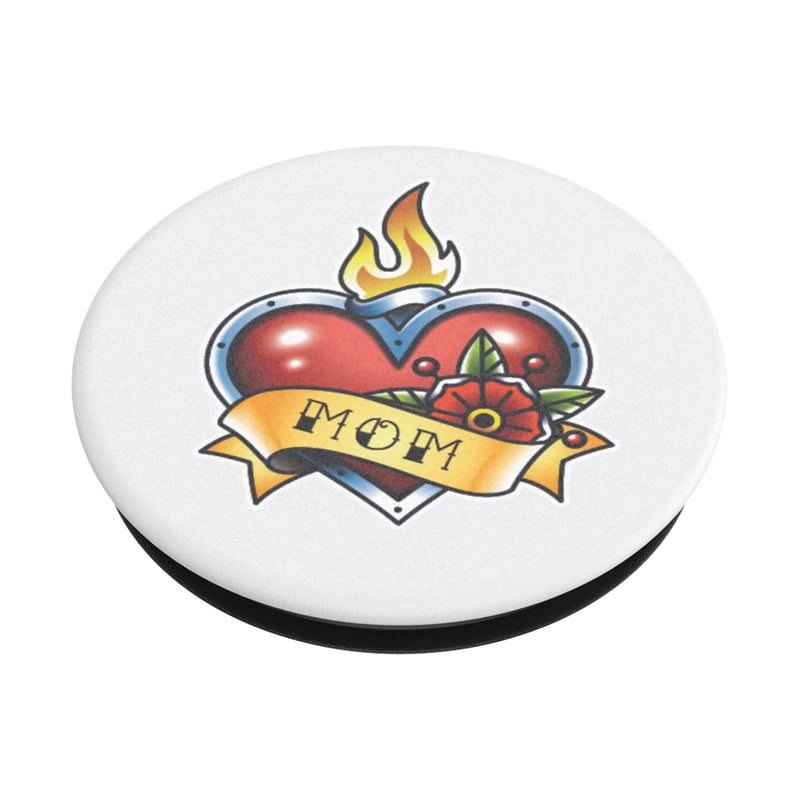[Australia - AusPower] - PopSockets PopGrip Cell Phone Grip & Stand Mom Flaming Heart Tattoo 
