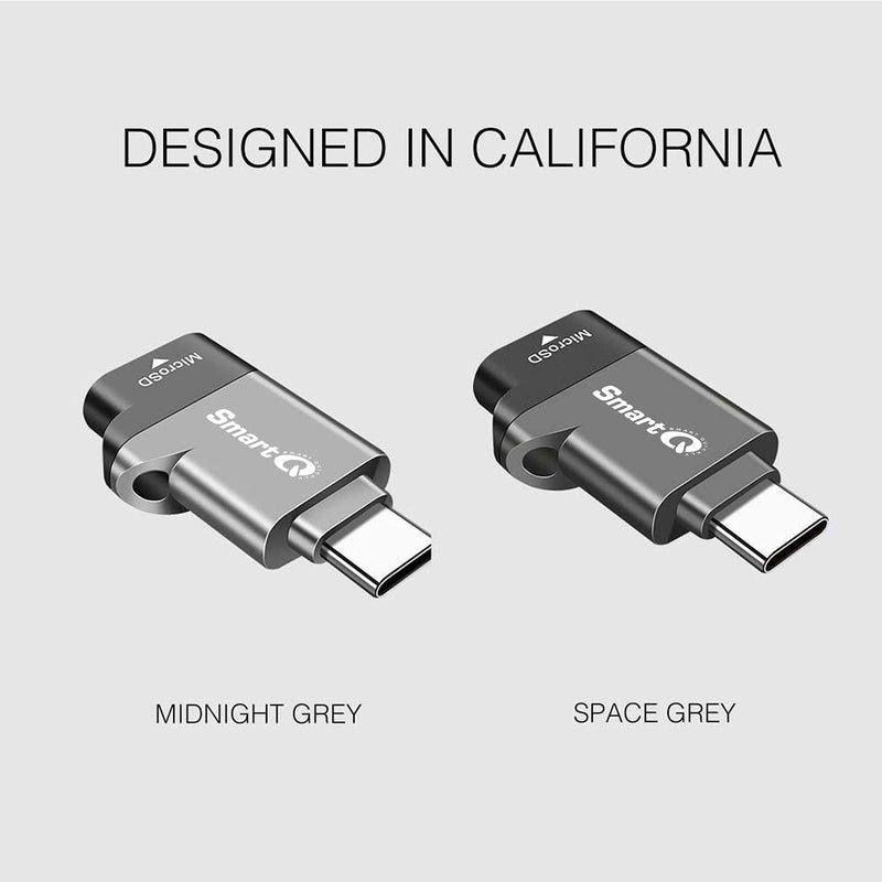 [Australia - AusPower] - C356 Type-C MicroSD Card Reader with USB 3.0 Super Speed Technology, Supports MicroSDXC, MicroSDHC, and MicroSD for Window, Mac OS X and Andriod (Midnight Grey) Midnight Grey 