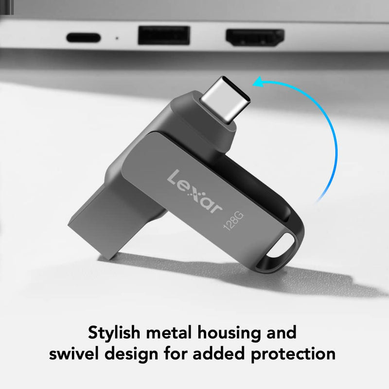 [Australia - AusPower] - Lexar 128GB JumpDrive Dual Drive D400 USB 3.1 Type-C and Type-A Flash Drive, Up to 130MB/s Read (LJDD400128G-BNQNU) 