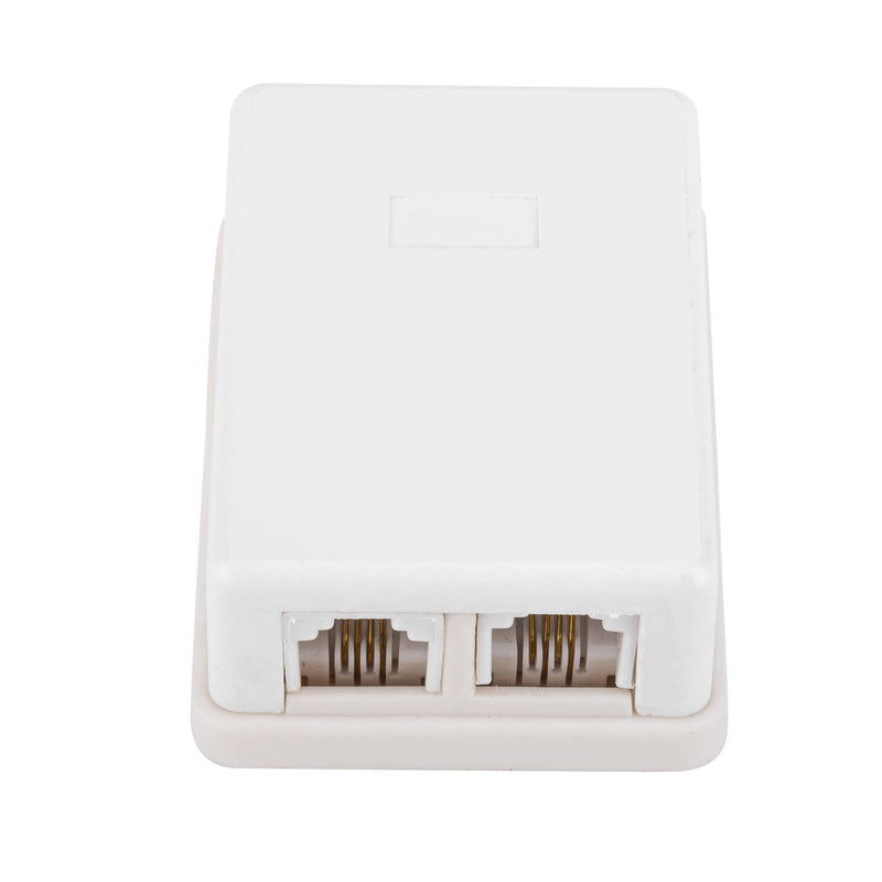 [Australia - AusPower] - Phone Jack Surface Mount Dual Port Telephone Jack Box with 2 RJ11 6P4C Female Outlets 2pack white 