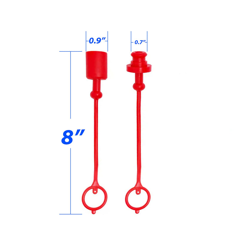 [Australia - AusPower] - 2sets 3/8 ISO A Hydraulic Coupler Male Dust Cap and Female Plug Cover,ISO A Pioneer Style Hydraulic Quick Disconnects Port Plug Cover Fittings,Red Cap with Retaining Ring Keeps Cap Connected to Hose  3/8 ISOA 