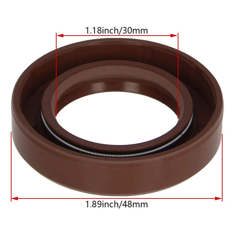 [Australia - AusPower] - Othmro Oil Seal 30mm/1.18" Inner Dia 48mm/1.89" OD 10mm/0.39" Thick Fluorine Rubber Double Lip Seals 1Pcs 30mmx48mmx10mm 