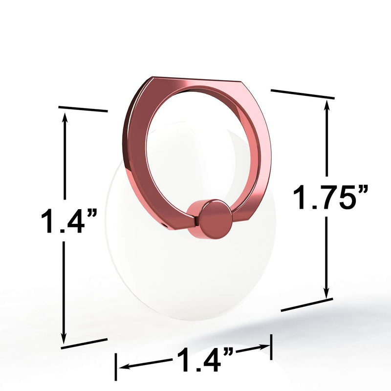 [Australia - AusPower] - Attom Tech Transparent Phone Ring Holder Grip 360 Degree Free Rotation, Clear Cell Phone Finger Ring Kick-Stand Compatible with iPhone X 8 7 Plus 6S 6 5s 5 SE, Galaxy S9 S8 S7 S6 Edge (Rose Gold) 