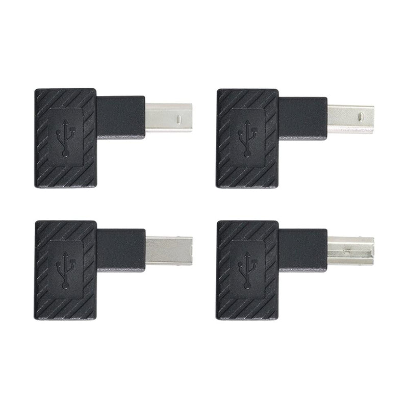 [Australia - AusPower] - Xiwai 4Pcs USB 2.0 B Type Male to Female Extension Adapter Horizontal Vertical Angled 90 Degree for Disk Scanner 