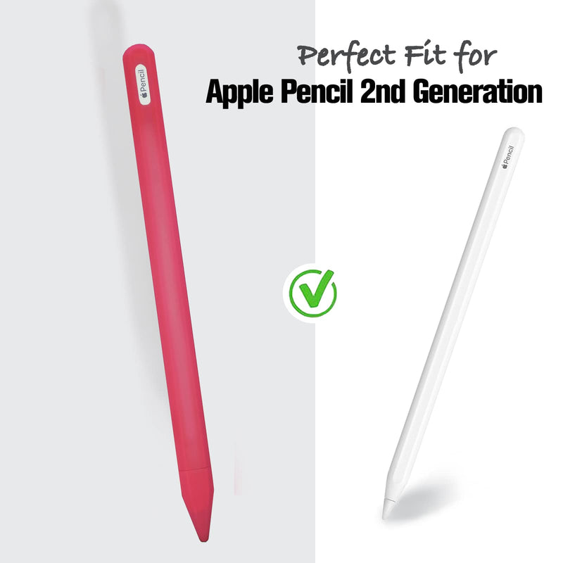 [Australia - AusPower] - KELIFANG Silicone Case Sleeve Cover Compatible with Apple Pencil 2nd Generation, Protective Skin Holder Grip and Tip Cap Accessories for iPad Pro 11/12.9 inch, Rose 