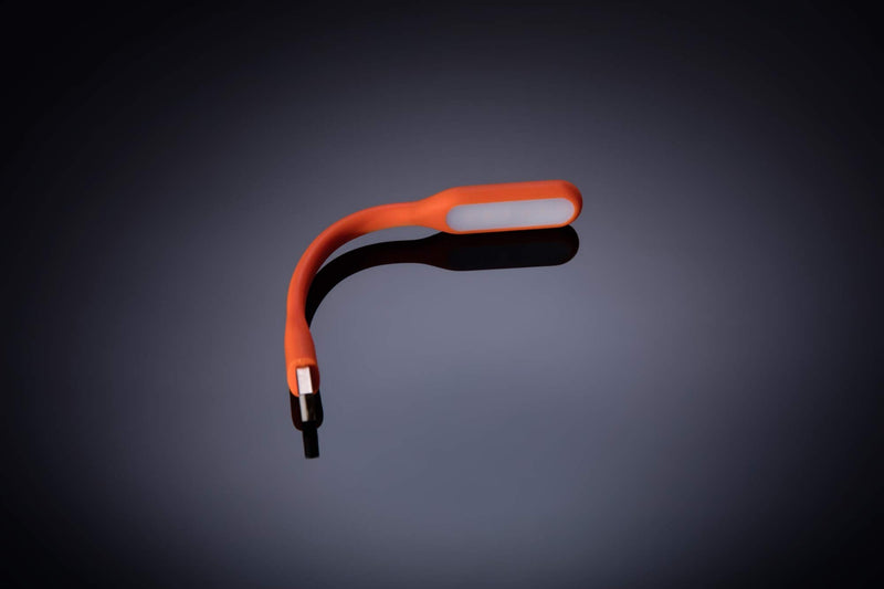 [Australia - AusPower] - Schatzii | LED Laptop & Reading Light | High Intensity LED Light Powered by Any 2.0 & 3.0 USB Port on Laptop - No Batteries Needed | Adjustable & Bendable Light | Orange 