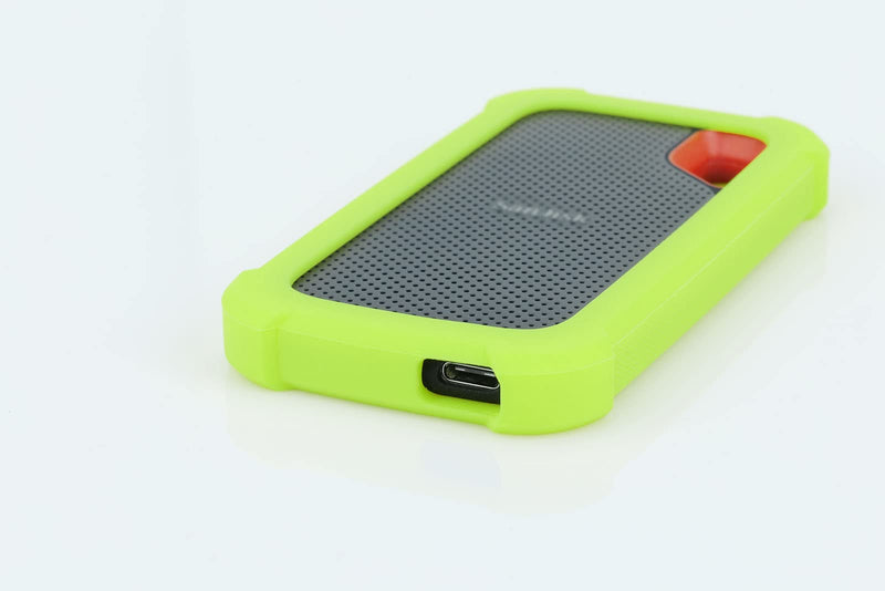 [Australia - AusPower] - E61 Cover Case Replacement for SanDisk Extreme V2 500GB 1TB 2TB Portable External SDSSDE61 SSD - Up to 1050MB/s, Soft Silicone Portective Skin Sleeve, Green Glow in Dark - LEFXMOPHY Luminous Green 
