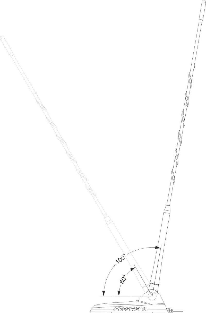 [Australia - AusPower] - President Electronics New Virginia (Formerly Called New York UP) Magnetic Mount CB Radio Antenna 