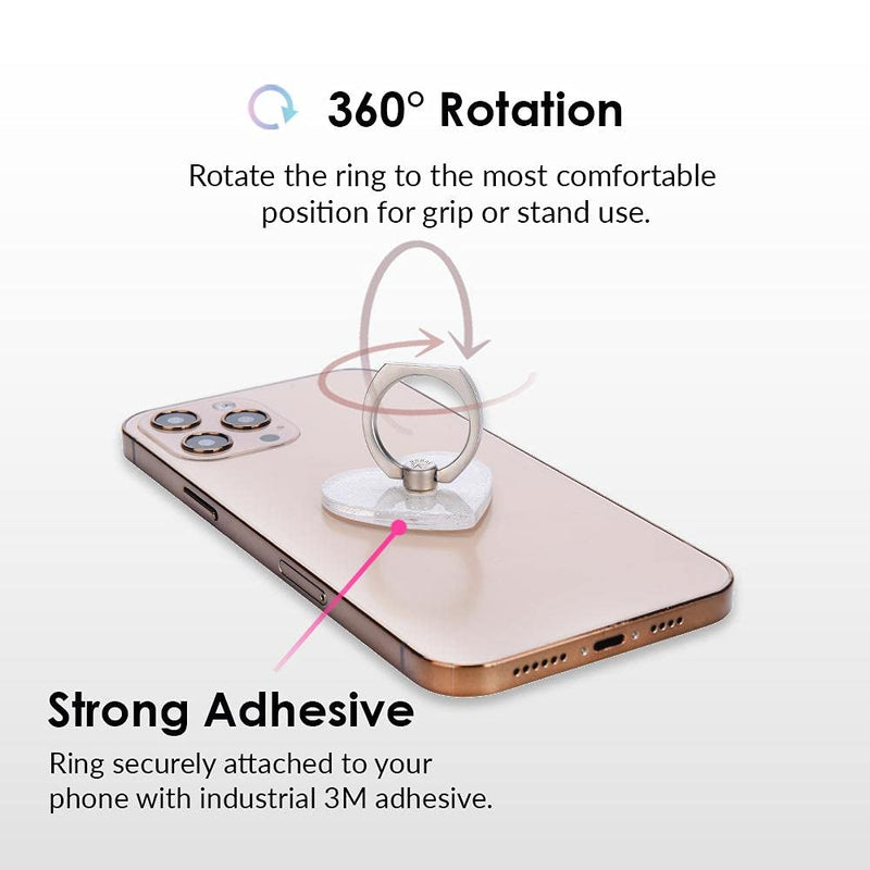 [Australia - AusPower] - Velvet Caviar Cell Phone Ring Holder - Finger Ring & Stand - Improves Phone Grip Compatible with iPhone, Galaxy, Most Smartphones (Stardust Glitter) Stardust Glitter 