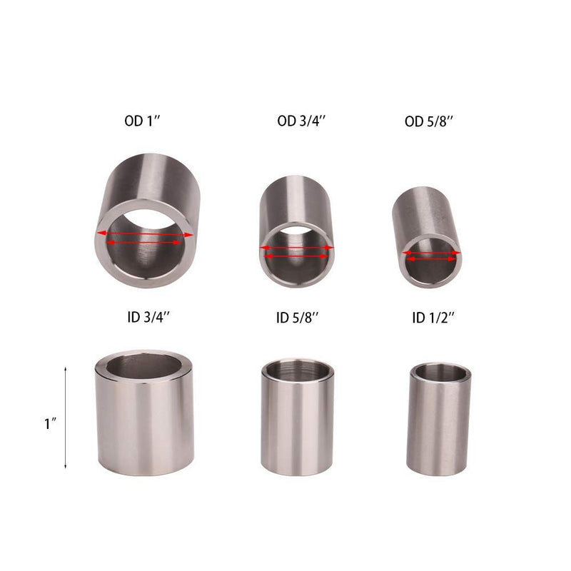 [Australia - AusPower] - EMILYPRO Reducing Bushing Adapters 1" Thick | ID 1/2" OD 5/8" | ID 5/8" OD 3/4" | ID 3/4" OD 1" | ID 1" OD 1-1/4" for Bench Grinding Wheel Sanding Wheel – 4pcs 1", S/4 