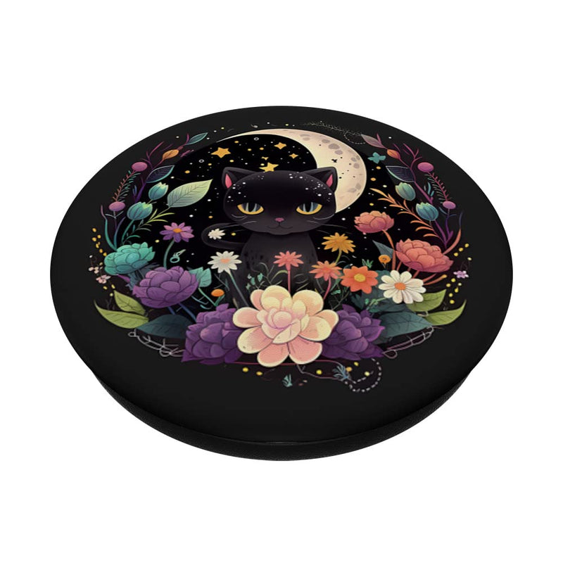 [Australia - AusPower] - Moon Phases Crystal Witchy Cute Black Cat Kawaii Pastel Goth PopSockets Swappable PopGrip 