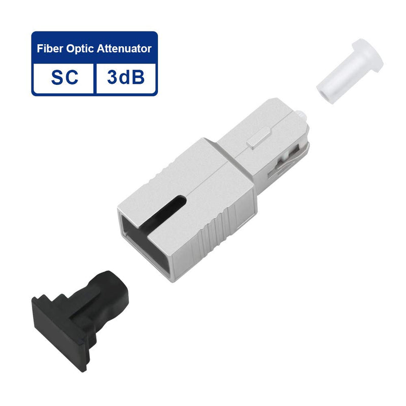 [Australia - AusPower] - FLYPROFiber 3dB 2pcs SC Attenuator, Options: 3dB, 5dB, 7dB, 10dB, SC/UPC Single Mode Fixed Fiber Optic Attenuator, SC Male-Female, 3dB-2pack 3db/SC 