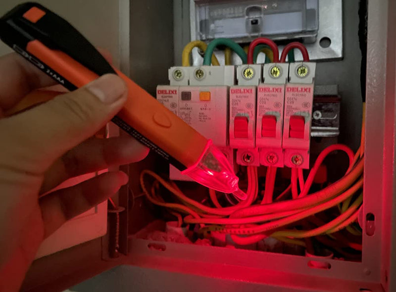 [Australia - AusPower] - Non-Contact Voltage Tester Tools,LED Flashlight,Buzzer Alarm,AC Voltage Detector Pen,Test Range 60V - 1000V for Live/Null Wire Judgment 