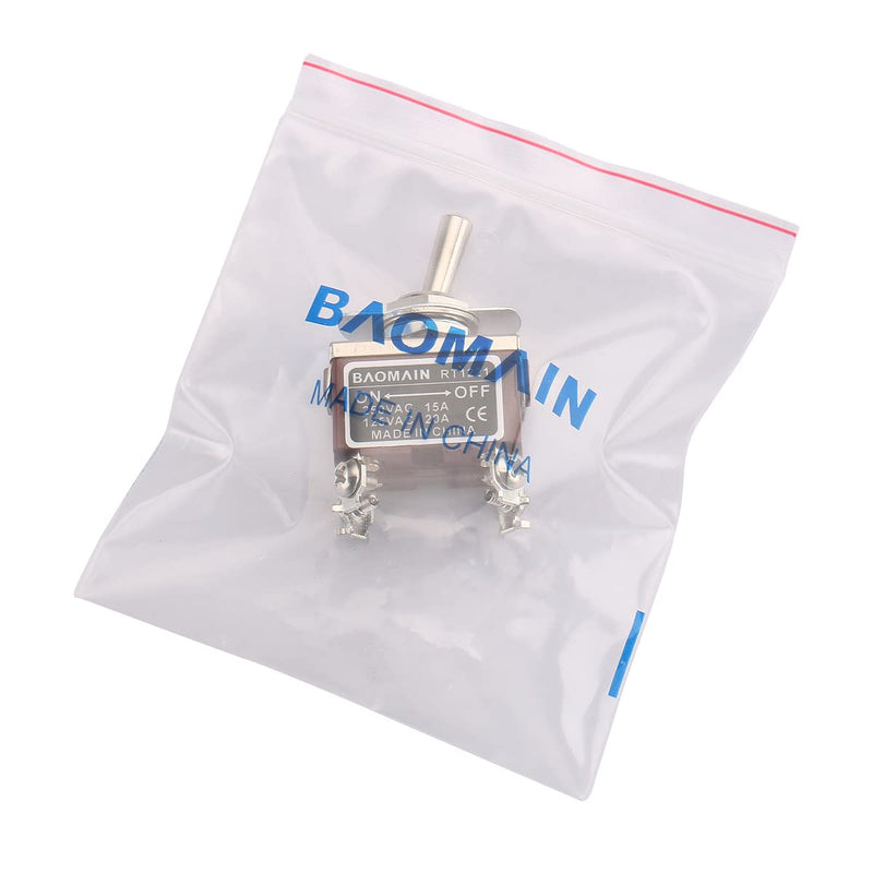[Australia - AusPower] - Baomain Toggle Switch DPST ON/Off 2 Position 250VAC 15A 125VAC 20A 1/2" mounting Hole Screw Terminal 