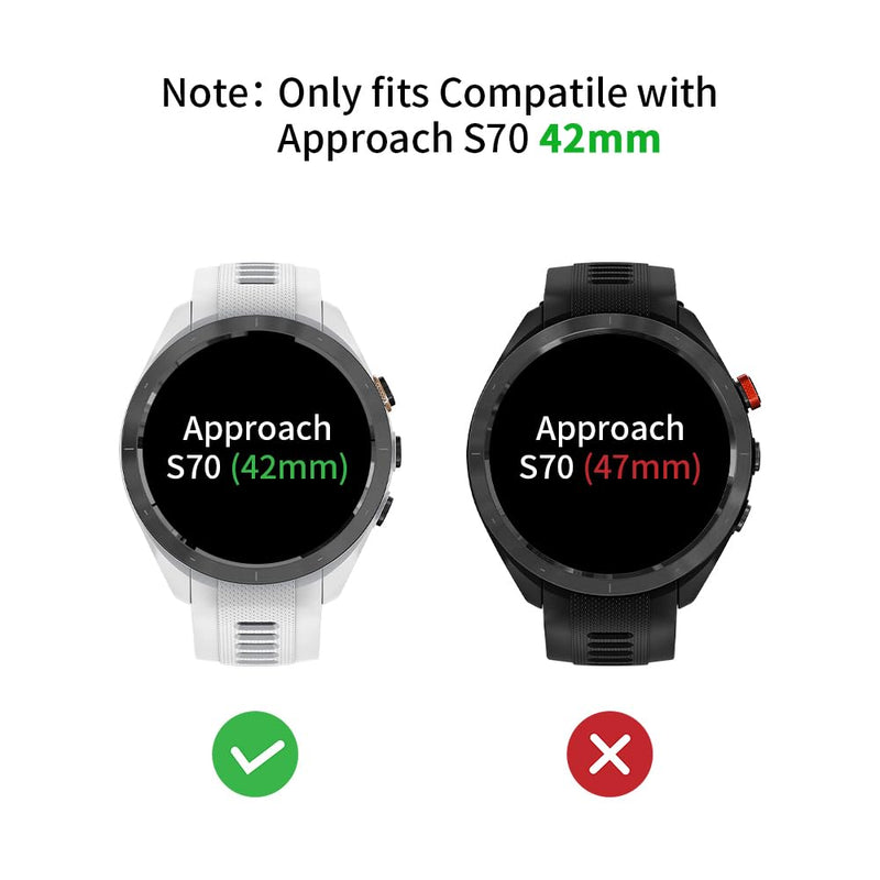 [Australia - AusPower] - Poyccot 2Pack Compatible for Garmin Approach S70 42mm Screen Protector, Ultra-Thin 9H Hardness Anti-Fingerprint Tempered Glass Screen Protector for Garmin Approach S70 42mm Smartwatch 