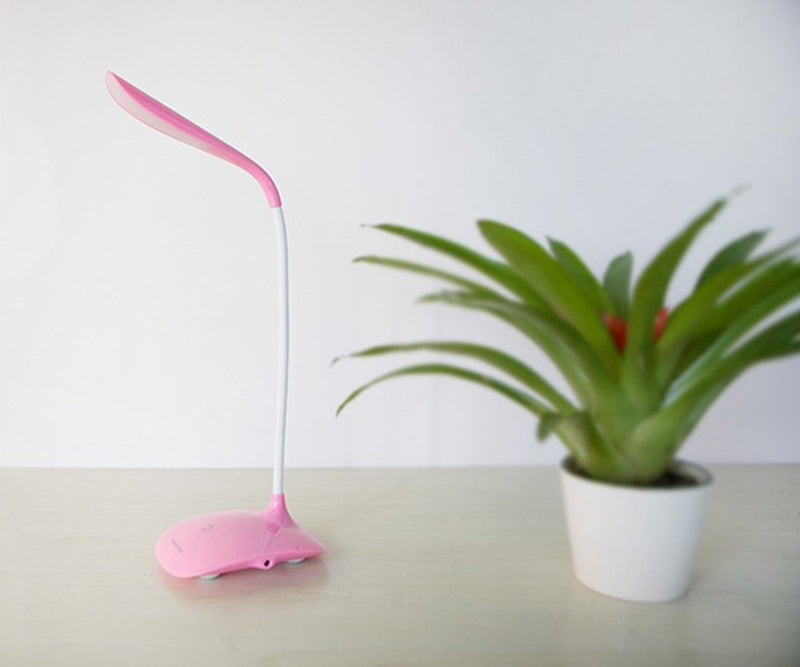 [Australia - AusPower] - Greaty Portable Touch Control LED Desk Lamp Eye Care Rechargeable Dimmable Reading Light with Gooseneck and USB Charging Port, 3 Levels of Adjustable Brightness (White) (Pink) White,pink 