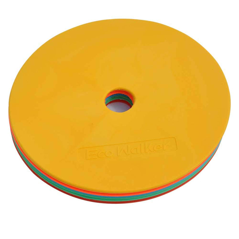 [Australia - AusPower] - Eco Walker Flat Cones Spot Markers Soccer Basketball Sports Speed Agility Training (Set of 10) MULTICOLOR 