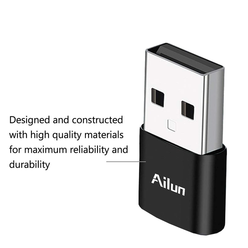 [Australia - AusPower] - Ailun USB C Female to USB A Male Adapter 3 Pack Type C to A Charger Cable Adapter for iPhone 13 11 12 Mini Pro Max Galaxy Note 10 S20 Plus 20 S21 21 FE Ultra 