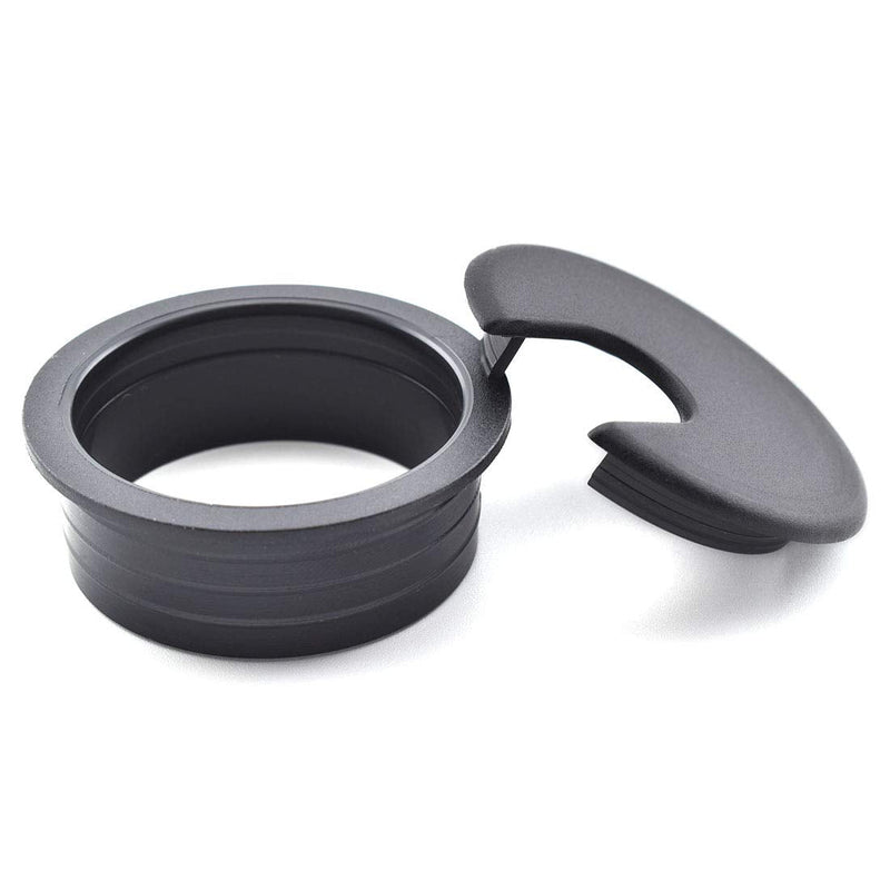 [Australia - AusPower] - SDTC Tech 1-3/8 inch (35mm) Plastic Desk Cable Cord Hole Cover Grommet Office PC Desk Black Wire Organizer - 3 Pack 35mm 3pack 