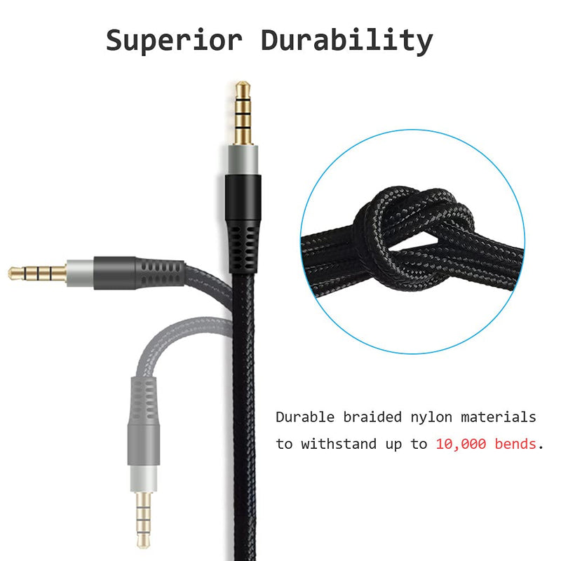 [Australia - AusPower] - MJKOR Replacement Audio AUX Cable Compatible with HyperX Cloud Mix and Cloud Alpha Gaming Headset, Inline Mute and Volume Control(No Inline Mic) For Mix 