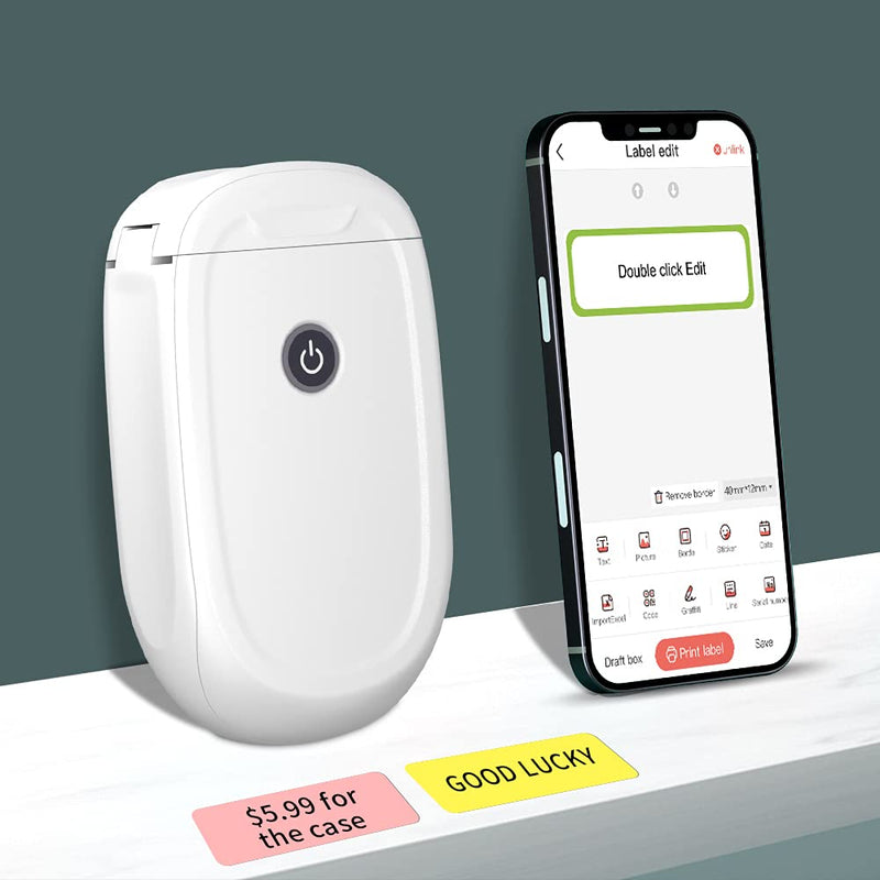 [Australia - AusPower] - CELION Mini Laber Printer, Portable Wireless Label Maker Machine with Tape,Handheld Bluetooth Label Maker,Great for Home and Office 