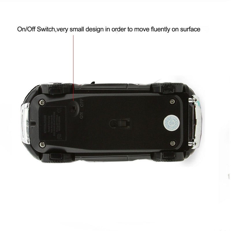 [Australia - AusPower] - 3C Light Car Mouse Wireless 2.4GHz Cool Sport SUV Car Shape Mouse Optical Mice 1600 DPI with USB Receiver Suitable for PC/Computer/Laptop (Black) 