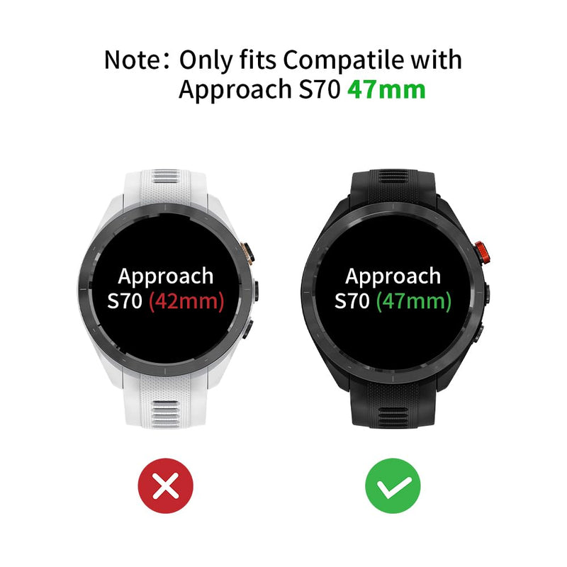 [Australia - AusPower] - Poyccot 2Pack Compatible for Garmin Approach S70 47mm Screen Protector, Ultra-Thin 9H Hardness Anti-Fingerprint Tempered Glass Screen Protector for Garmin Approach S70 47mm Smartwatch 